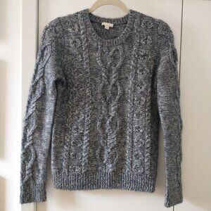 Gap Chunky Cableknit Women's Blue and Silver Metallic Long-Sleeve Sweater